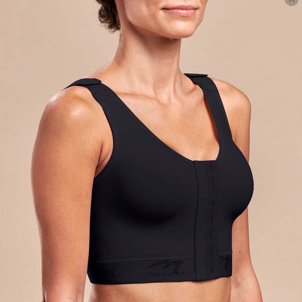 Marena Recovery Black Compression Surgical Bra 36 B/C
